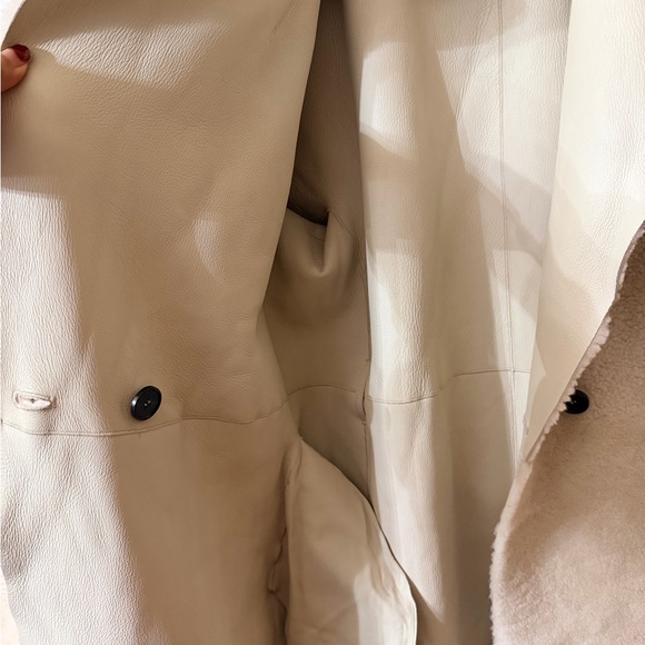 Maje Leather/Shearling Reversible Coat - Picture 8 of 10